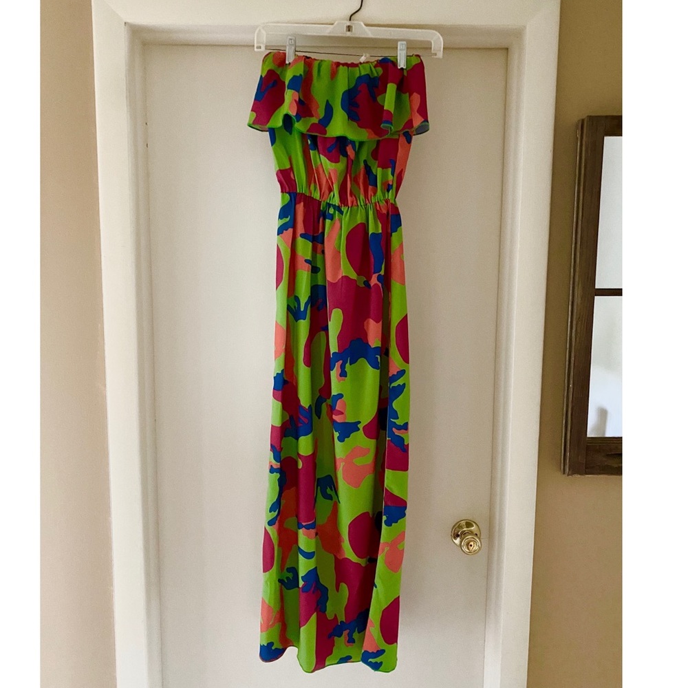 Chelsea Gunn Strapless Camo Dress